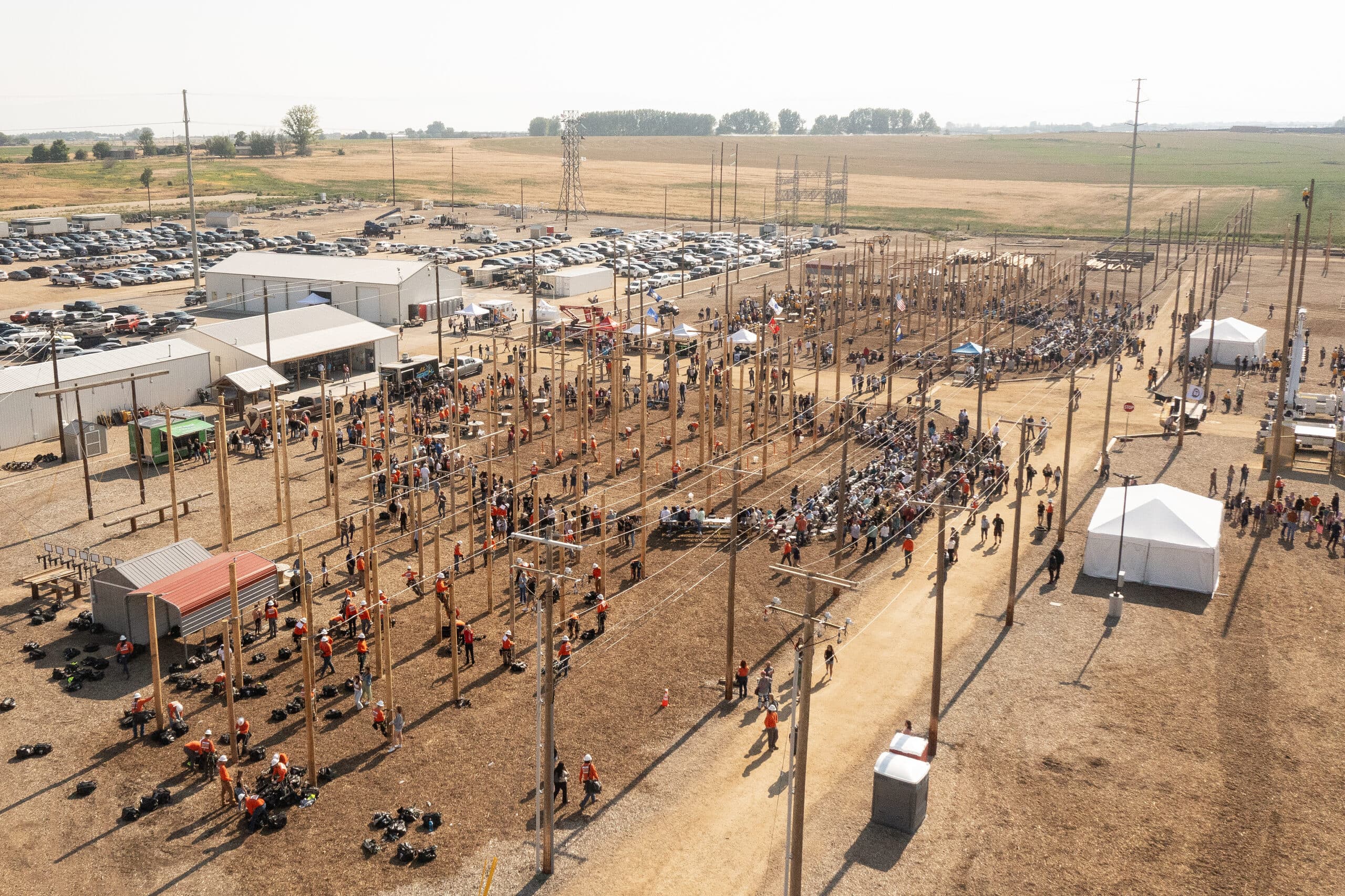 aerial view of lineman rodeo at the Idaho NLC campus